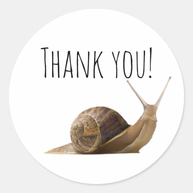 Adesivo Redondo Obrigado Snail (Frente)