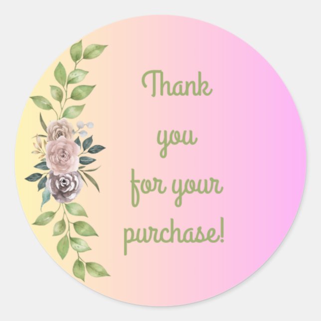 Adesivo Redondo Obrigado Sticker (Frente)