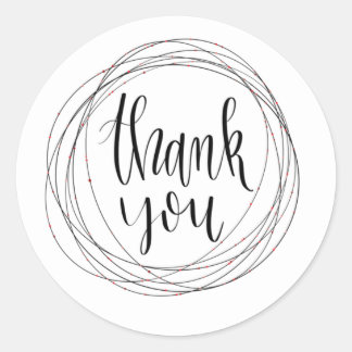 Adesivo Redondo Obrigado Sticker