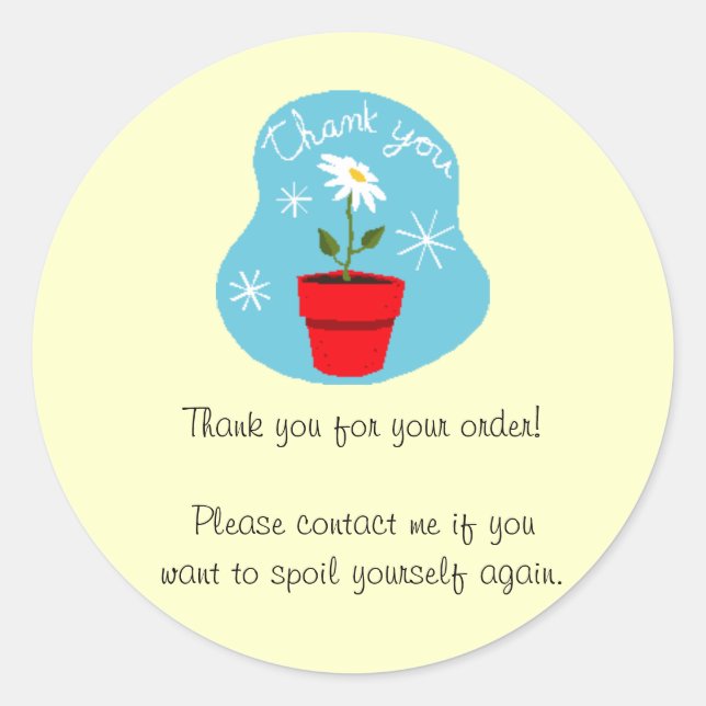 Adesivo Redondo Obrigado Sticker (Frente)