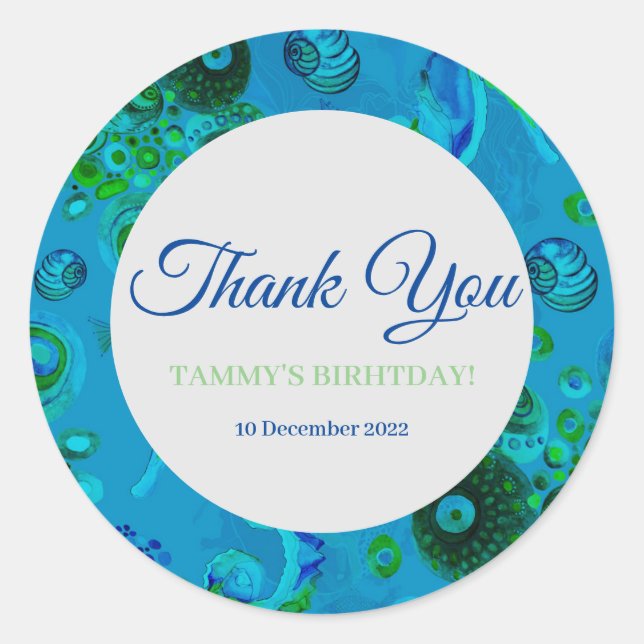 Adesivo Redondo Obrigado Sticker (Frente)