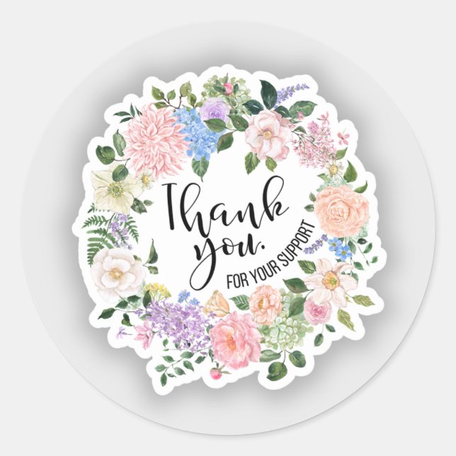 Adesivo Redondo Obrigado Sticker (Frente)