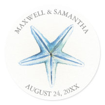 Obrigado Sticker Blue Starfish Beach Casamento