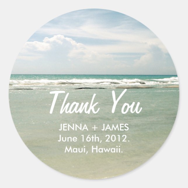 Adesivo Redondo Obrigado Sticker // Casamento de Destino (Frente)