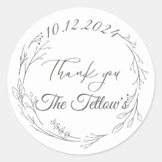 Adesivo Redondo Obrigado, Stickers