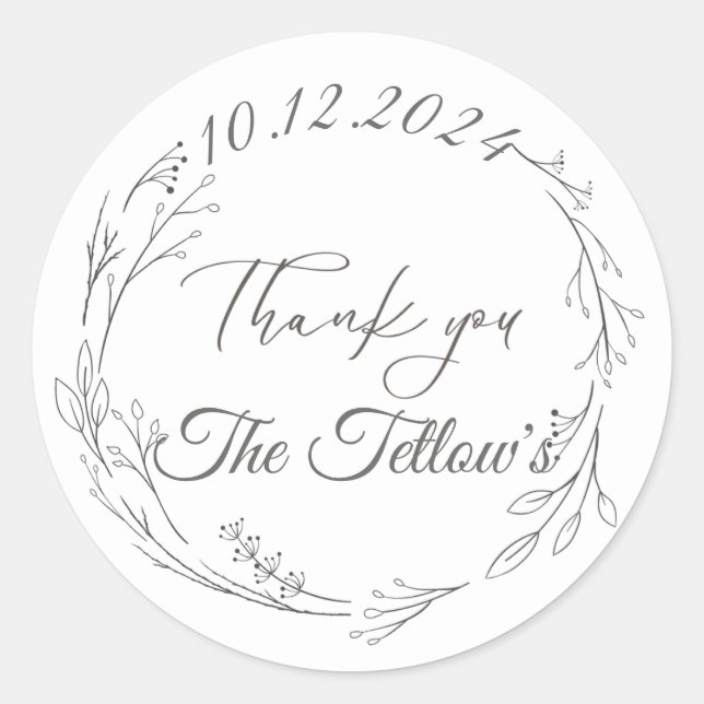 Adesivo Redondo Obrigado, Stickers (Frente)