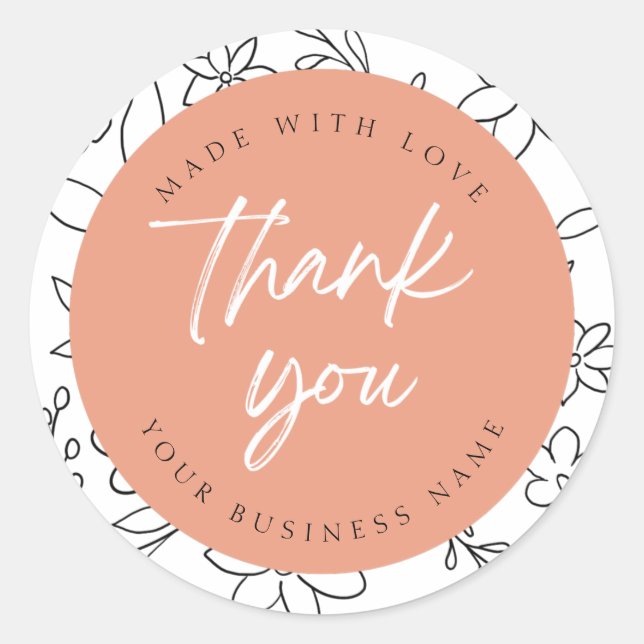 Adesivo Redondo Obrigado, Stickers (Frente)