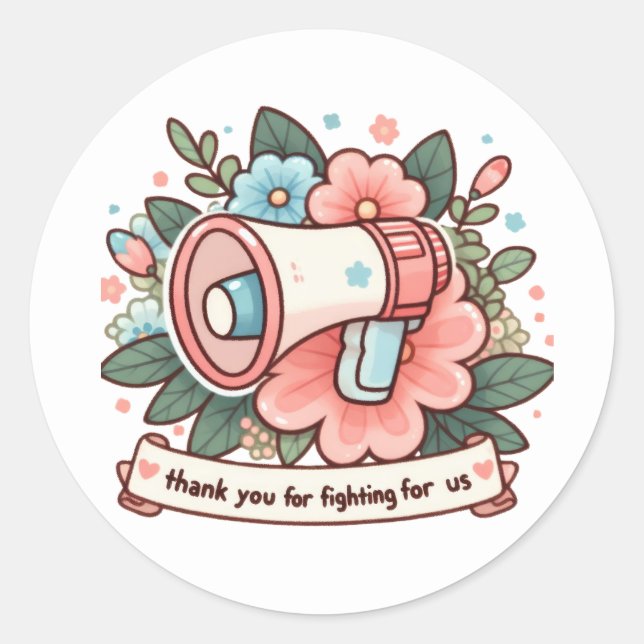 Adesivo Redondo Obrigado, Stickers (Frente)