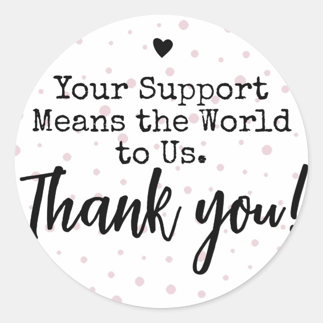 Adesivo Redondo Obrigado, Stickers for Small Business (Frente)