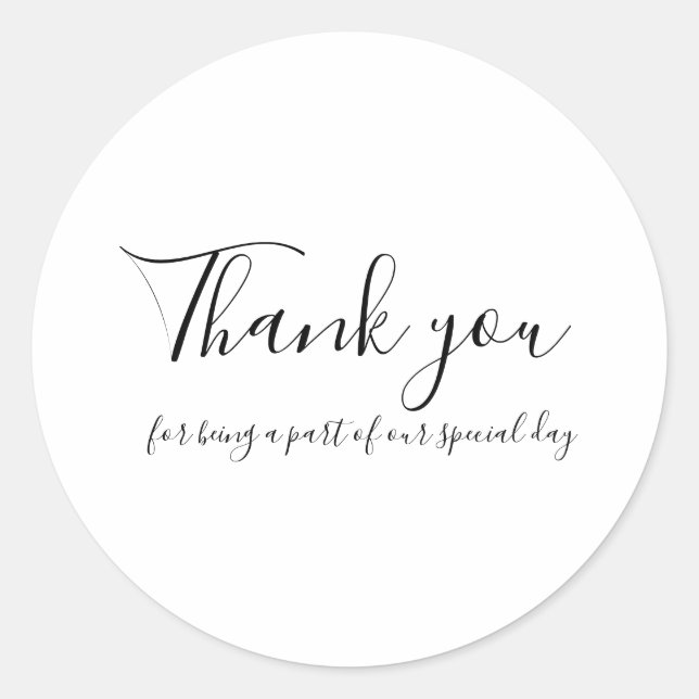 Adesivo Redondo Obrigado Stickers por Favores de Casamento (Frente)