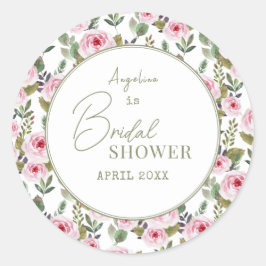 Adesivo Redondo Obrigado Stickers por um Chá de noiva.