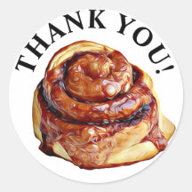 Obrigado Sticky Bun Cinnamon Roll Stickers