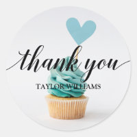 Obrigado Texto Cupcake Coração Azul