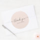 Adesivo Redondo Obrigado tipografia elegante chic blush rosa (Envelope)