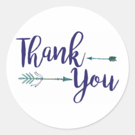 Adesivo Redondo Obrigado Tribal Sticker