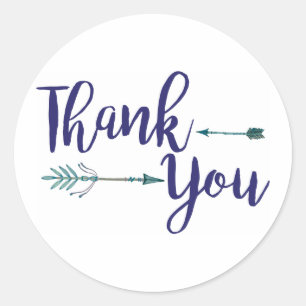 Adesivo Redondo Obrigado Tribal Sticker