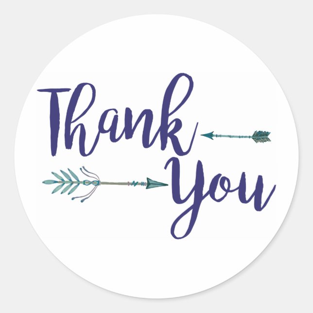 Adesivo Redondo Obrigado Tribal Sticker (Frente)