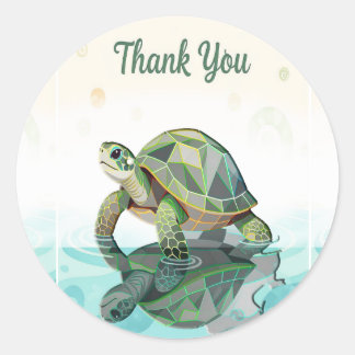 Adesivo Redondo Obrigado Turtle Round Sticker