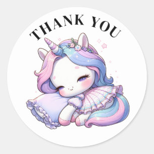 Adesivo Redondo Obrigado Unicorn Stickers