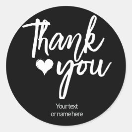 Adesivo Redondo Obrigado, vinheta caligrafia