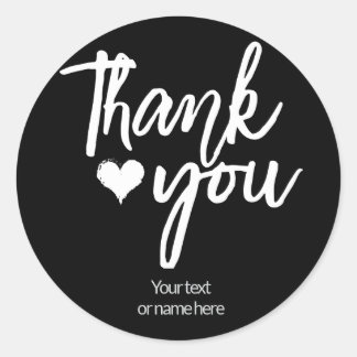 Adesivo Redondo Obrigado, vinheta caligrafia