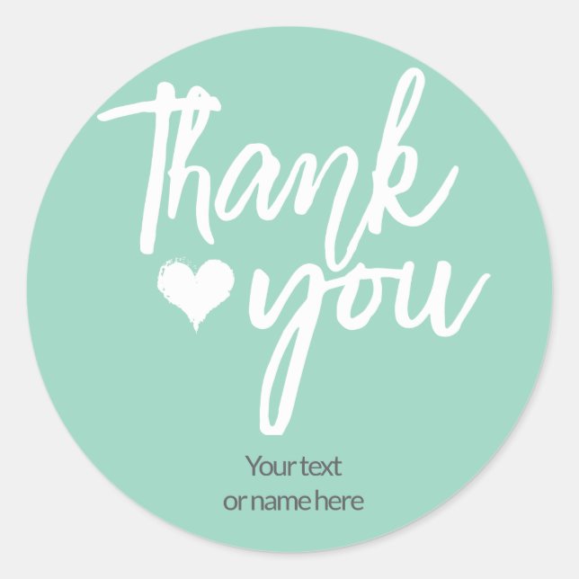 Adesivo Redondo Obrigado, vinheta caligrafia (Frente)