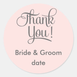 Adesivo Redondo Obrigado, vinheta de favor do casamento