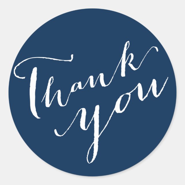 Adesivo Redondo Obrigado Vinhetas De Casamento De Script De Caligr (Frente)