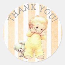 Obrigado Vintage Boy's Chá de fraldas Stickers