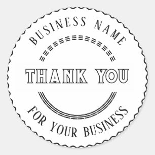 Adesivo Redondo Obrigado Vintage Personalizado Sticker