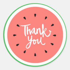 Adesivo Redondo obrigado você, melancia branca.