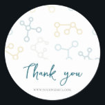 Adesivo Redondo Obrigado Website Professional Science Business<br><div class="desc">Obrigado científico simples e elegante que você coloca para sua empresa. Excelente de ir com suas ordens. Desenhada por Patricia Alvarez.</div>