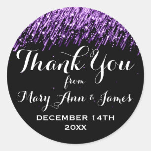 Adesivo Redondo Obrigado Wedding você favorece as estrelas de