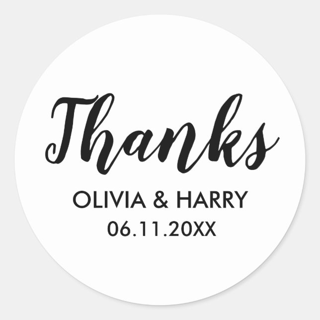 Adesivo Redondo Obrigado White (Frente)