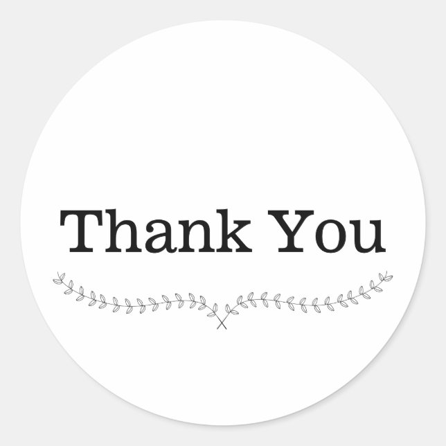 Adesivo Redondo Obrigado Wreath Sticker (Frente)