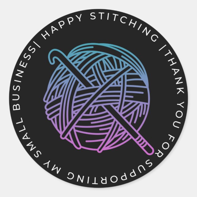 ADESIVO REDONDO OBRIGADO, YARN STICKERS (Frente)