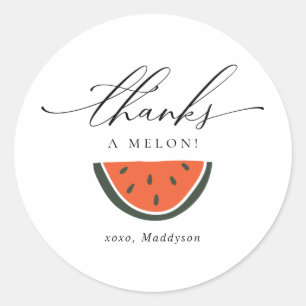 Adesivo Redondo Obrigados a Melon Birthday Favor