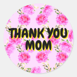 Adesivo Redondo Obrigados às mães | Colas de Rosas Rosa