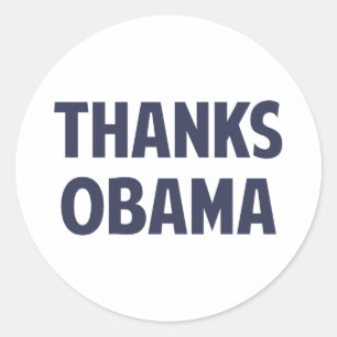 Adesivo Redondo Obrigados Barack Obama