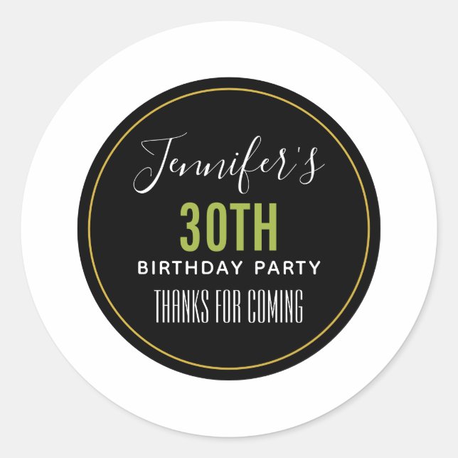 Adesivo Redondo obrigados de aniversário para o modelo seguinte (Frente)