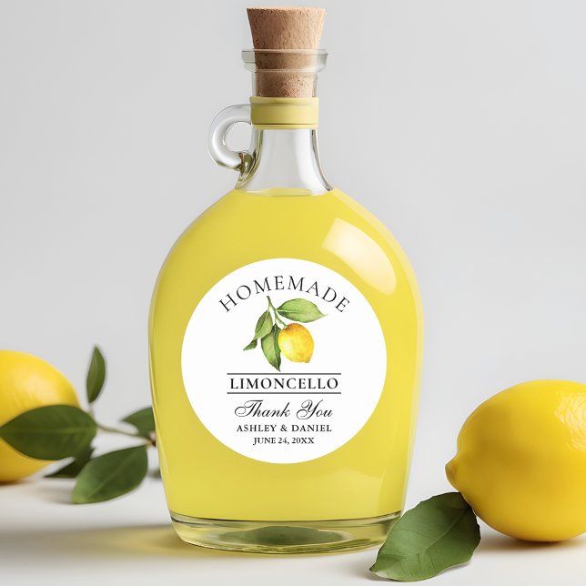 Adesivo Redondo Obrigados de Casamento de Lemon Limoncello (Customize to change text size, color or text style.)