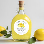 Adesivo Redondo Obrigados de Casamento Limões de Aquarela Limoncel<br><div class="desc">Casamento De Limões De Aquarela E Limões De Casamento De Limoncello Agradece-Lhes Pinheiros</div>