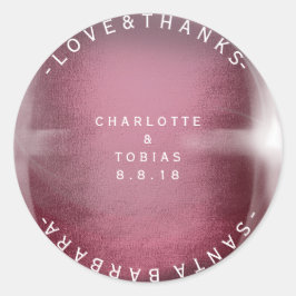 Adesivo Redondo Obrigados de Casamento Personalizados Fios de Ferr