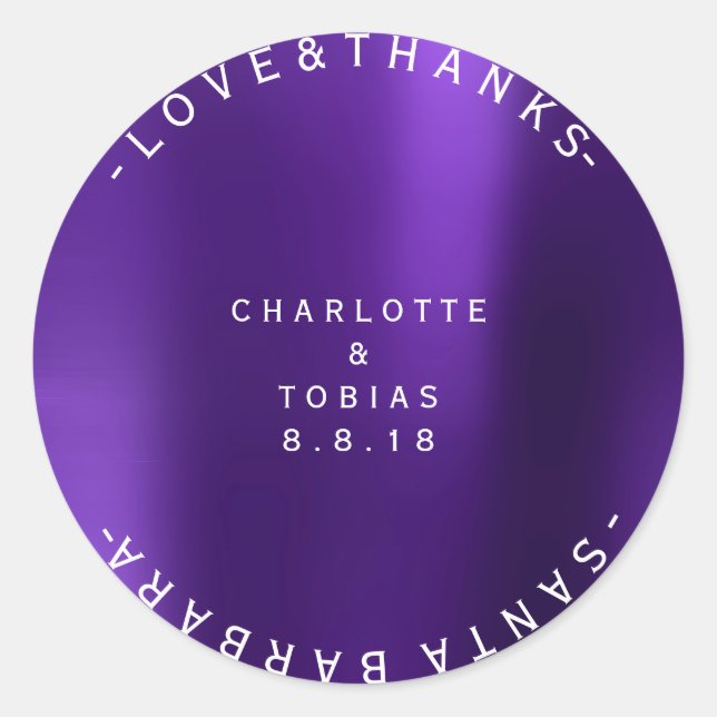 Adesivo Redondo Obrigados de Casamento Personalizados Mínimo de Ro (Frente)