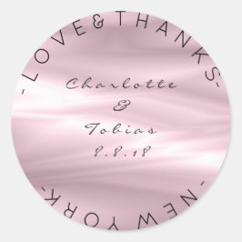 Adesivo Redondo Obrigados de Casamento Personalizados Ombre de Lav