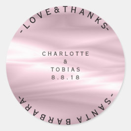 Adesivo Redondo Obrigados de Casamento Personalizados Ombre de Lav
