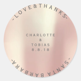 Adesivo Redondo Obrigados De Casamento Personalizados Pearam Cinza