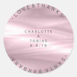 Adesivo Redondo Obrigados de Casamento Personalizados Roxo Lilac L