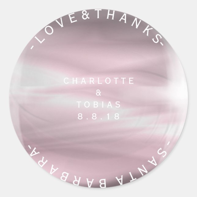 Adesivo Redondo Obrigados de Casamento Personalizados Vidro de Lav (Frente)