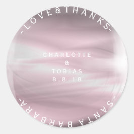 Adesivo Redondo Obrigados de Casamento Personalizados Vidro de Lav